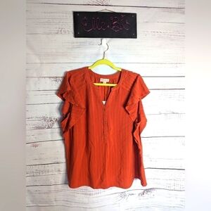 NWT Knox Rose Orange Top With Buttons XXL